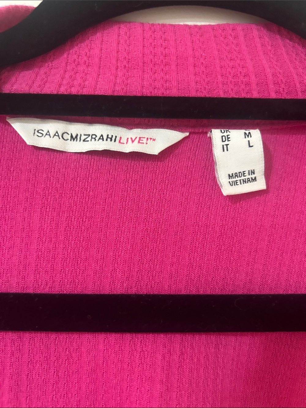 Isaac Mizrahi Hot Pink Open Front Cardigan - Picture 3 of 4